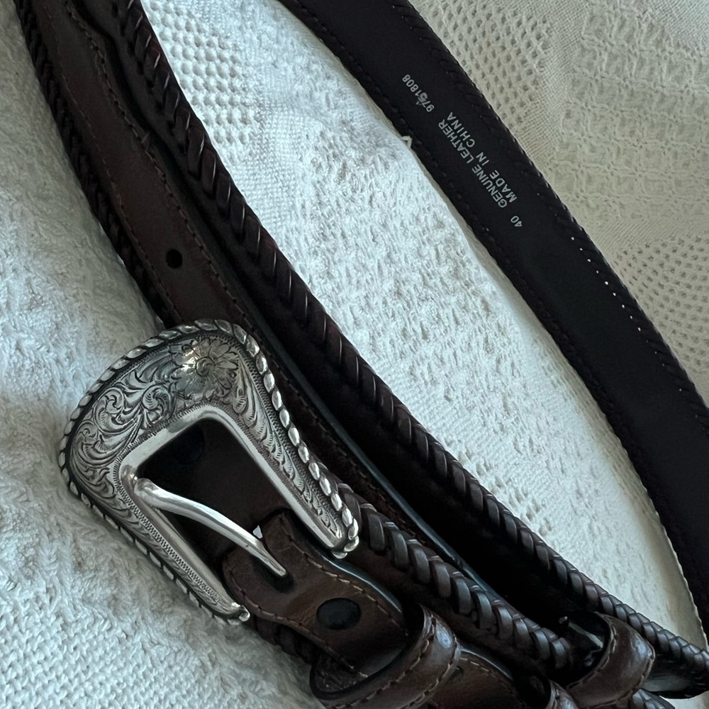 Cavender's Western Leather Belt Sz 40